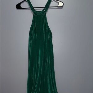 Elegant Green Halter Dress